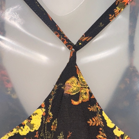 Urban Outfitters Black and Orange Floral Tie-Front Top - Picture 5 of 13